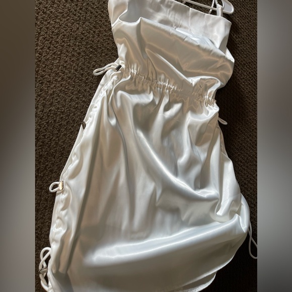 Maniere de Voir satin ruched mini dress size 2 - Picture 2 of 5